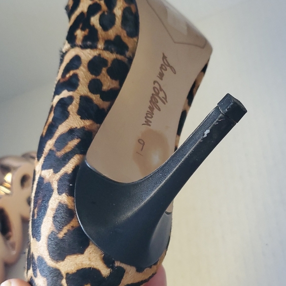 Sam Edelman Animal Print Calf Hair Heels sz 9 - Picture 12 of 15
